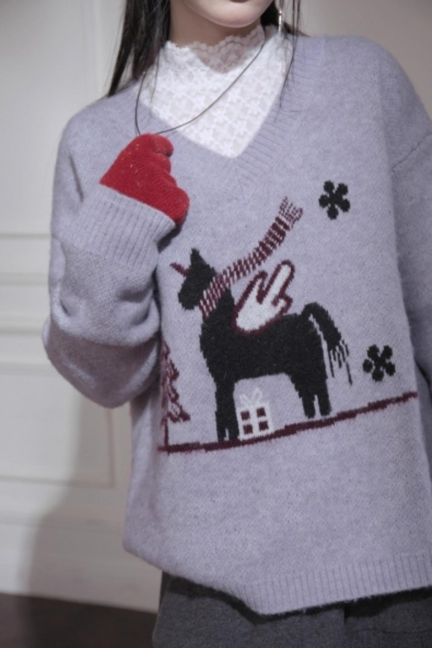 Snowy Night Wool Sweater