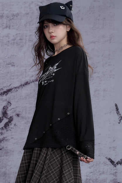 Fighting Spirit Knitted Long-Sleeved T-Shirt