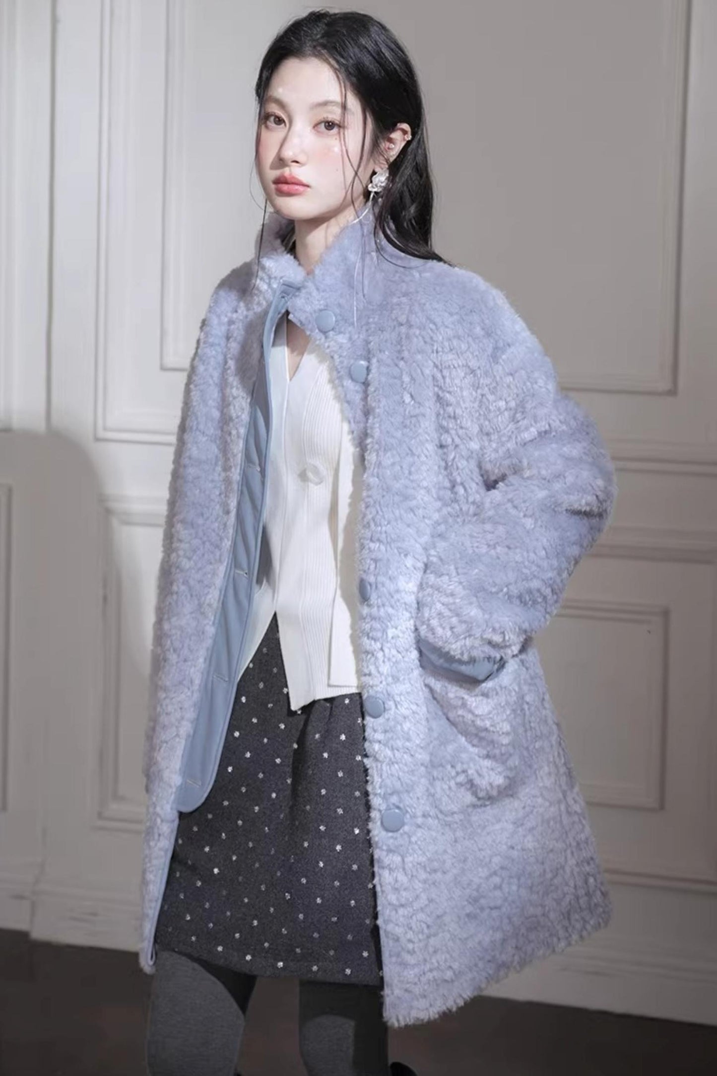 Reversible Misty Gray-Purple Coat