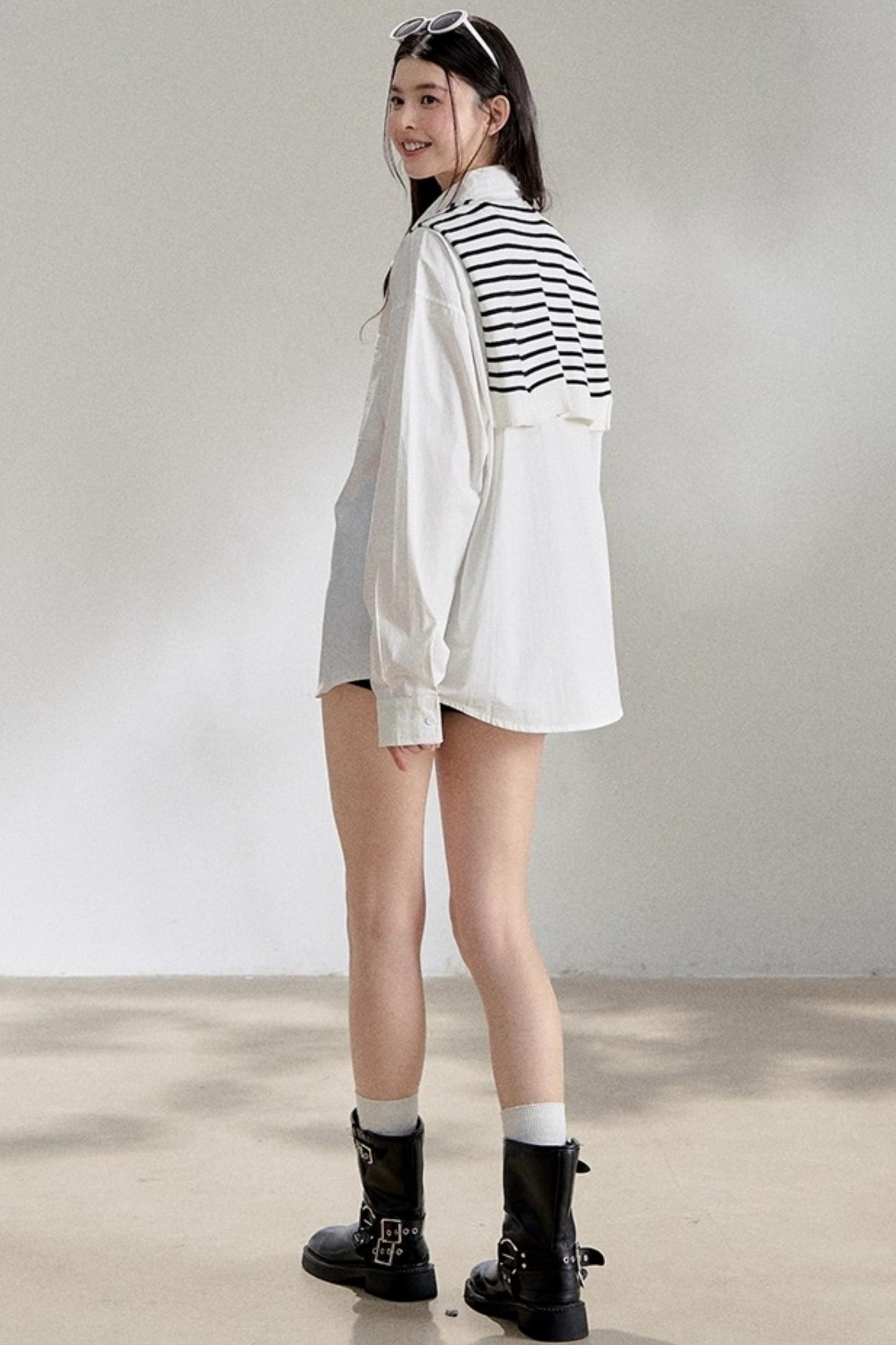 White Striped Oversize Shirt