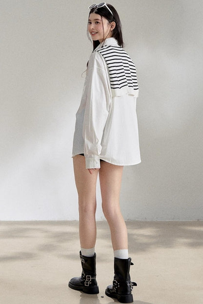 White Striped Oversize Shirt