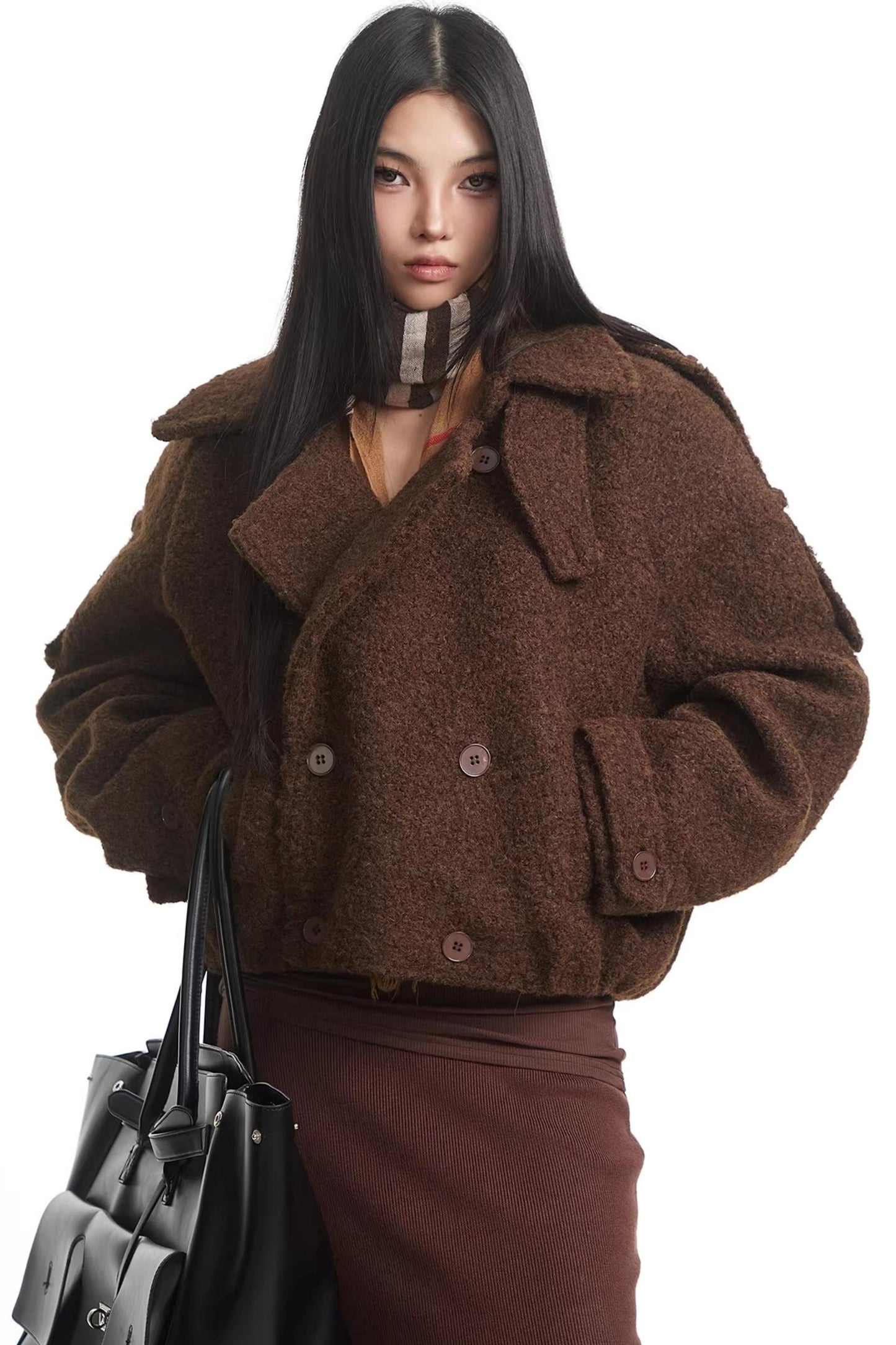 Retro Brown Woolen Coat