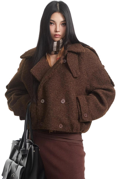 Retro Brown Woolen Coat