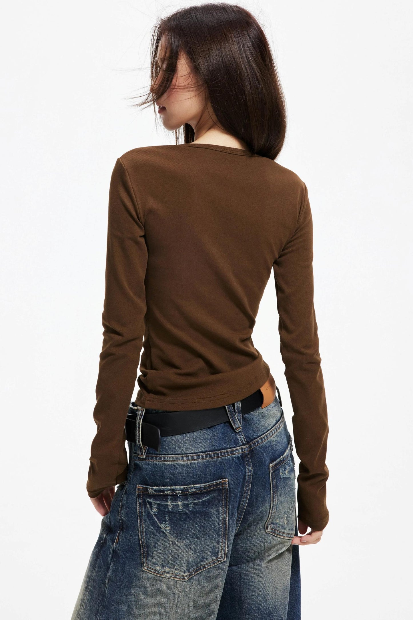 Slim Round Neck Long Sleeve Knitwear