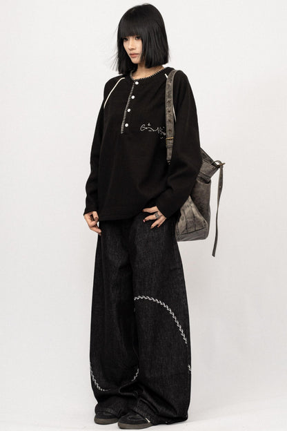 American Vintage Black Long Sleeve Top