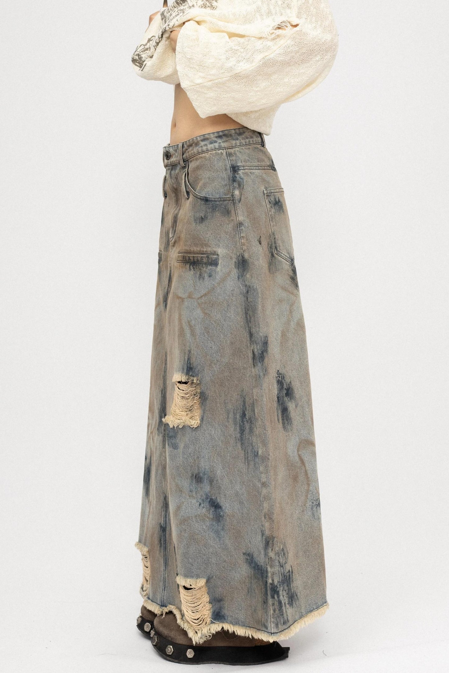 Autumn Spice Girl Denim Skirt