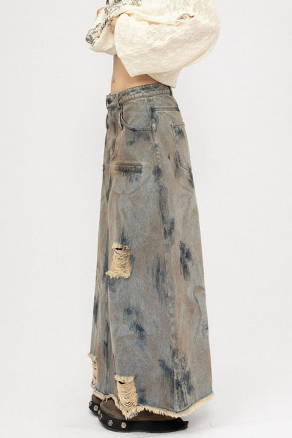 Autumn Spice Girl Denim Skirt