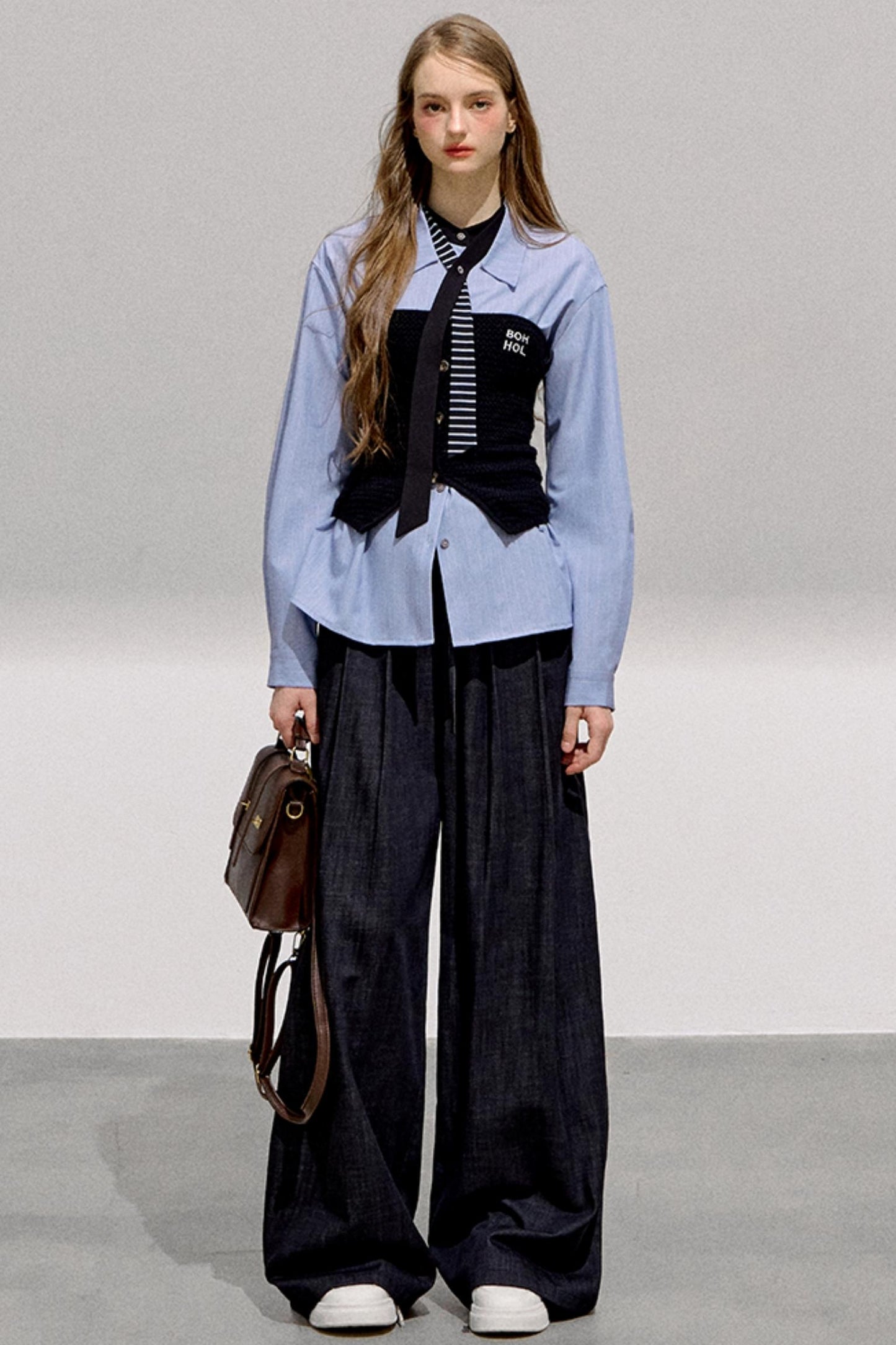 Cool Commuter Denim Wide-Leg Pants