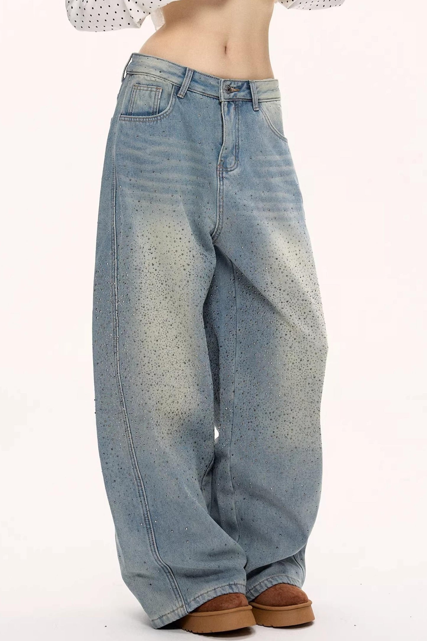 Galaxy Starry Wide-Leg Jeans