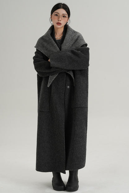 Woolen Elegance Long Jacket