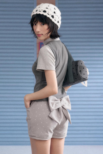 Detachable Polka Dot Peplum Shorts