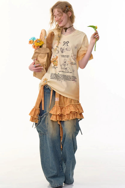 Irregular Pleated Lace Dress