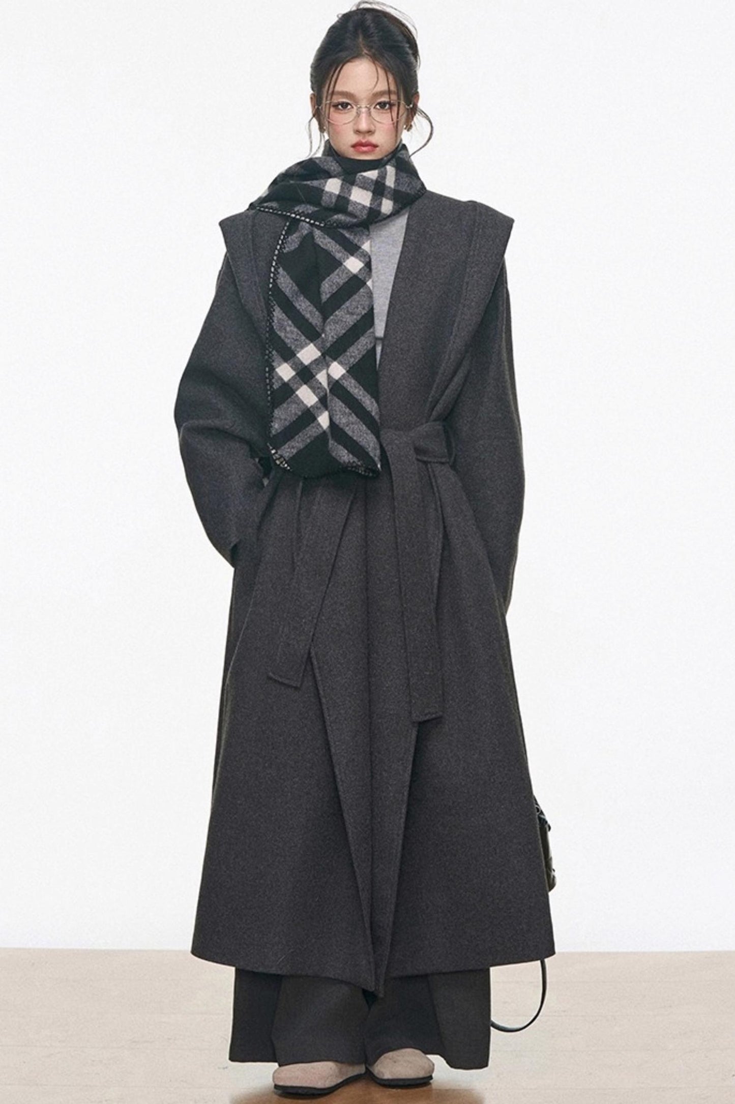 Woolen Wide-Leg Coat Set-Up