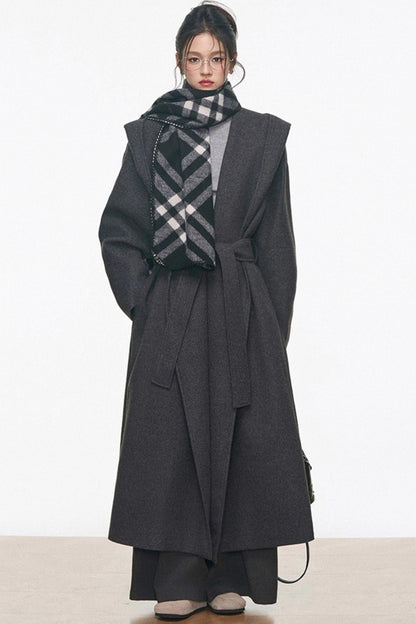 Woolen Wide-Leg Coat Set-Up