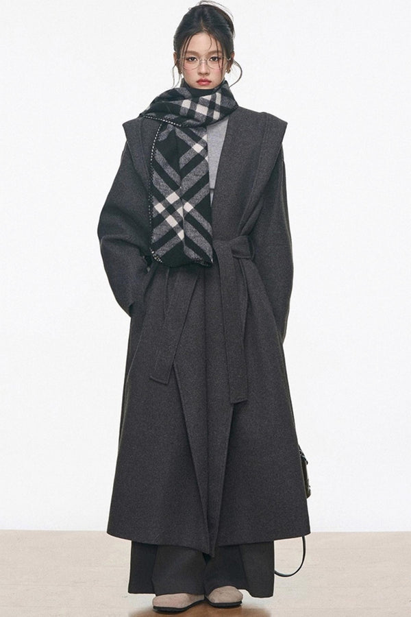 Woolen Wide-Leg Coat Set-Up