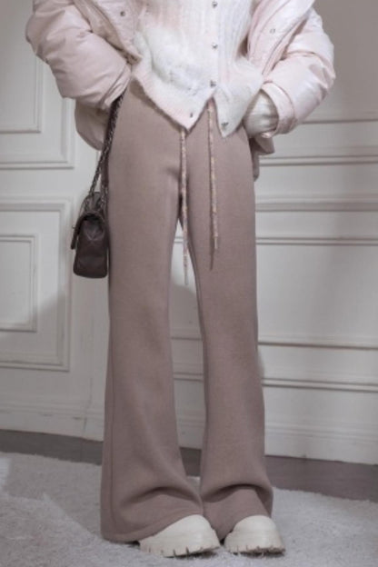 Wool Silk Flared Sweatpants
