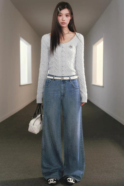 Slimming Cable Knit Sweater