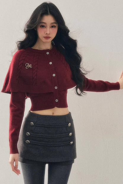 Cable Knit Cape Sweater