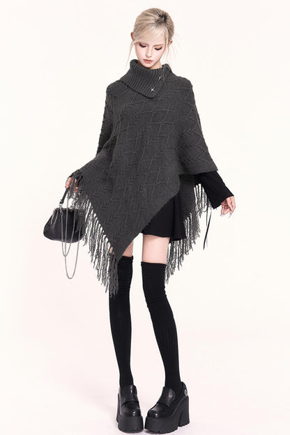 Vintage High Neck Cape Sweater