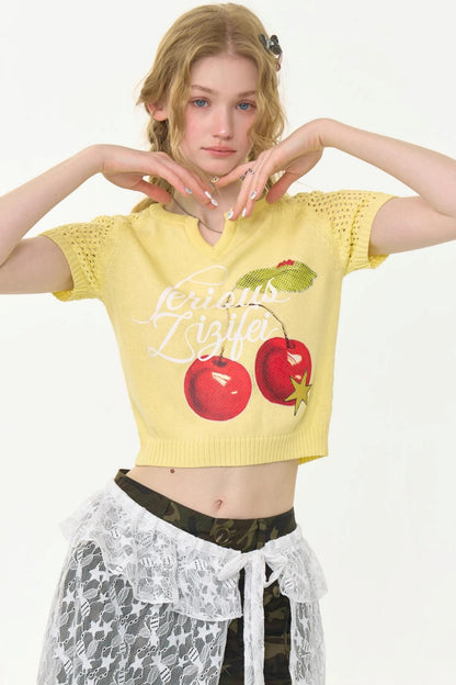 Cherry Knit Tee