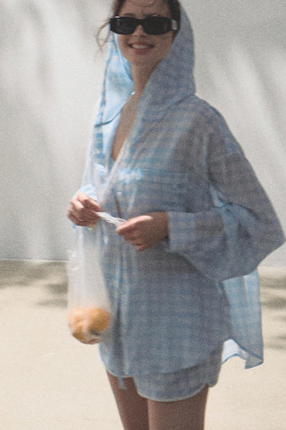 Sun Plaid Shirt & Shorts Set-Up