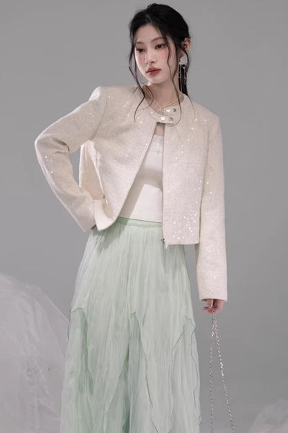 Green Wave Cloud Skirt