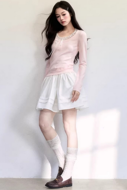 Spitzenstrickoberteil Spring Mist