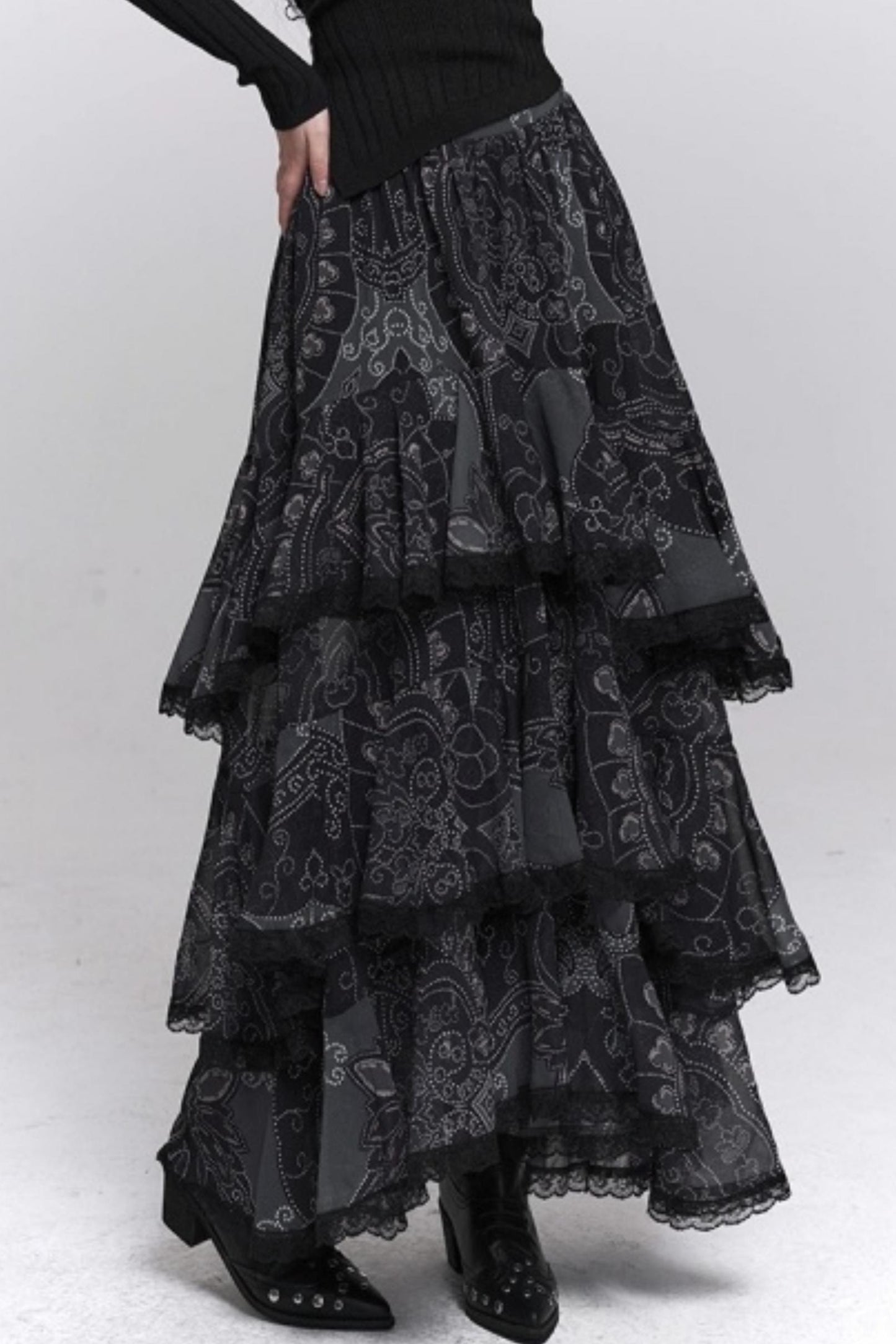 Black Irregular Skirt