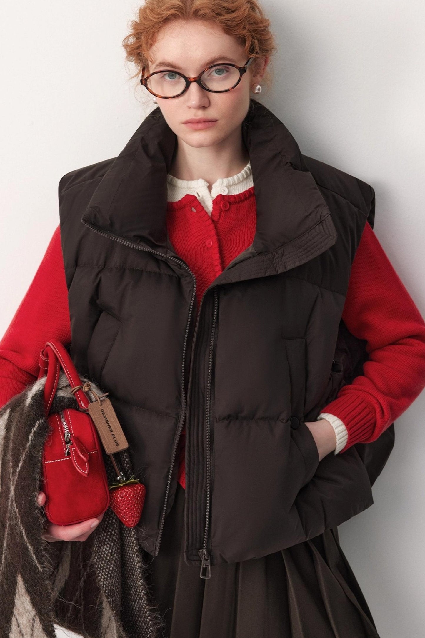 Coffee-Colored Down Vest