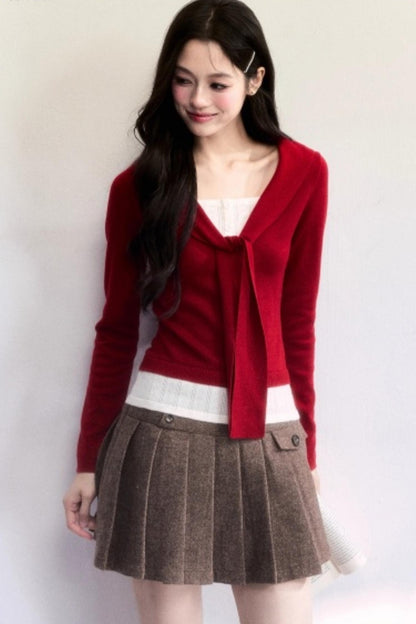 Amber Flow Wool Plaid Skirt