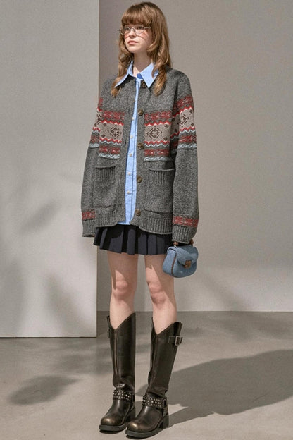 Atmospheric V-Neck Knitted Cardigan