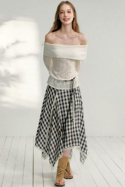 Ensemble deux-pièces asymétrique en maille