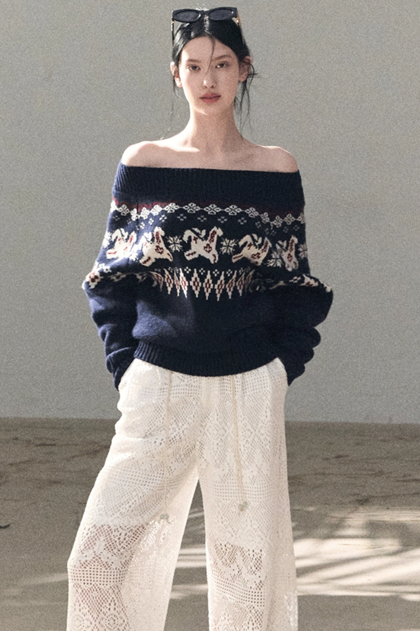 Hollow Crochet Lace Pants