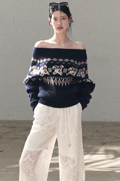 Hollow Crochet Lace Pants