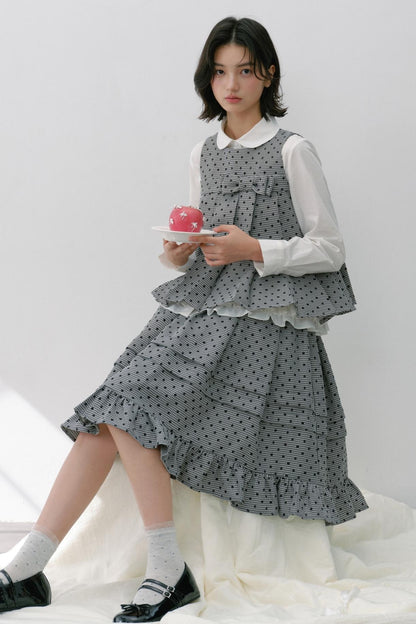 Plaid Flower Skirt Set-Up