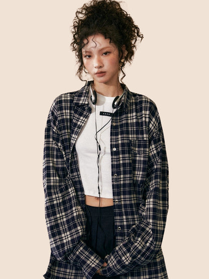 Loose Fashion Casual Plaid Shirt