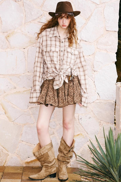 Vintage Distressed Plaid Shirt