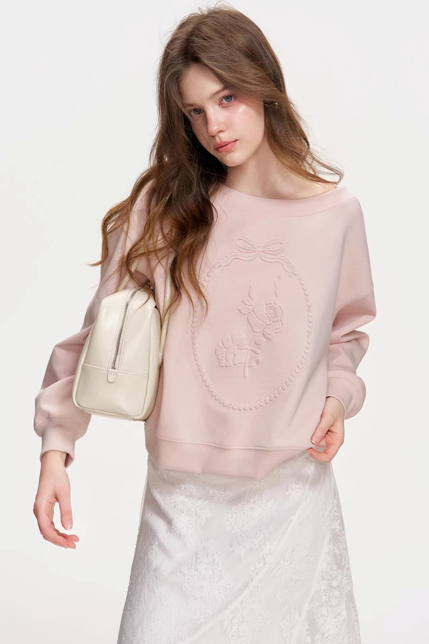 Hand-Painted Embossed Modal Sweatshirt