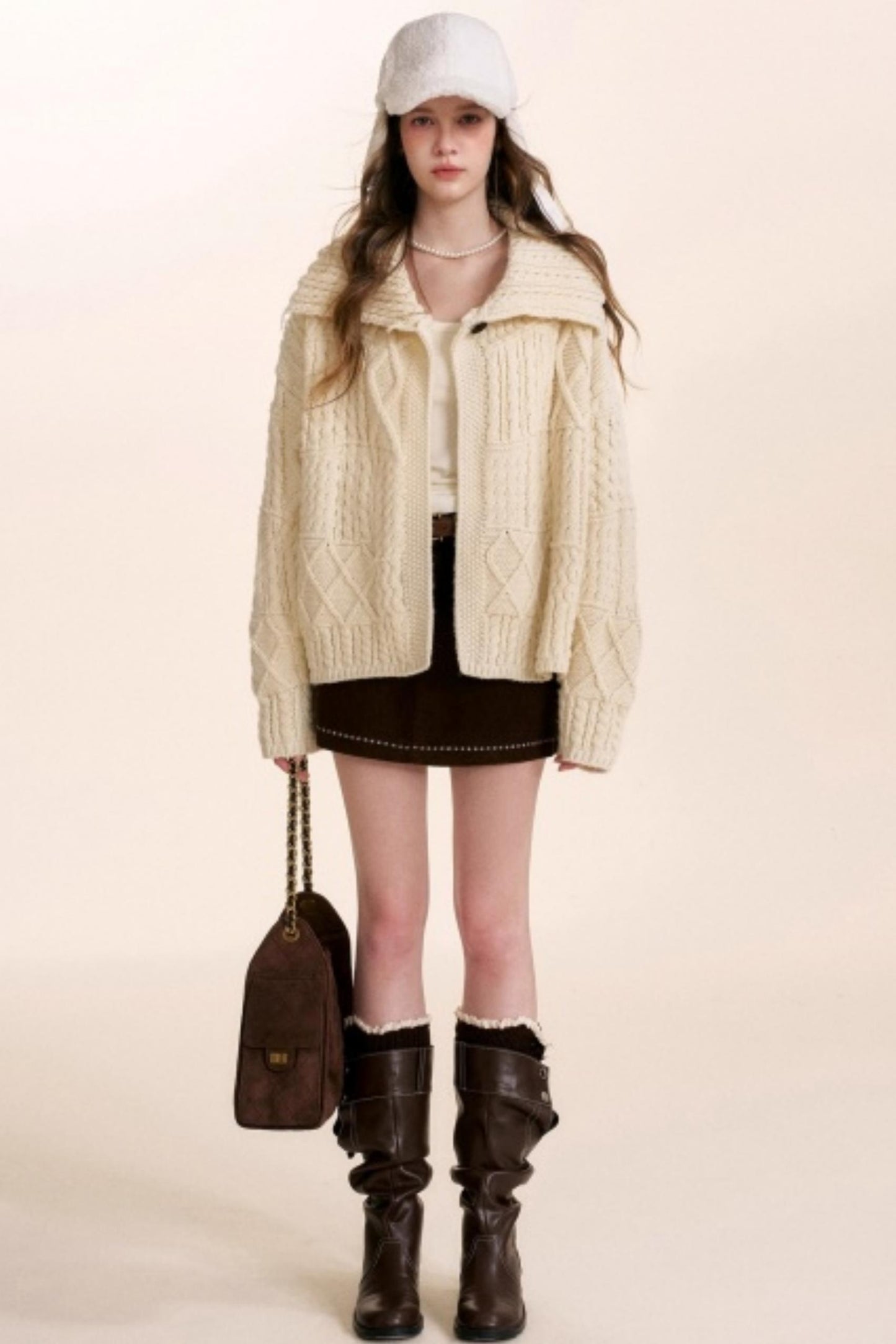 Safari Core Cable Knit Cardigan