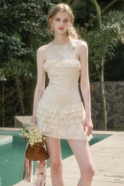 Wave Lace Mini Dress