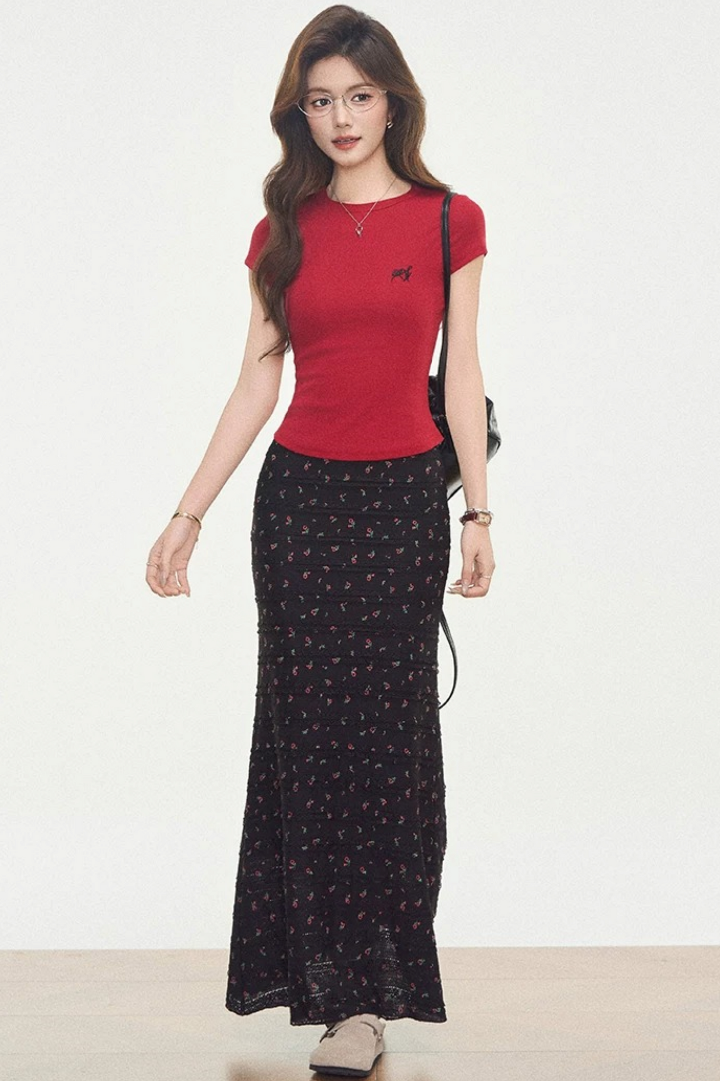 Flutter Sleeve Floral Mermaid Skirt Set-Up