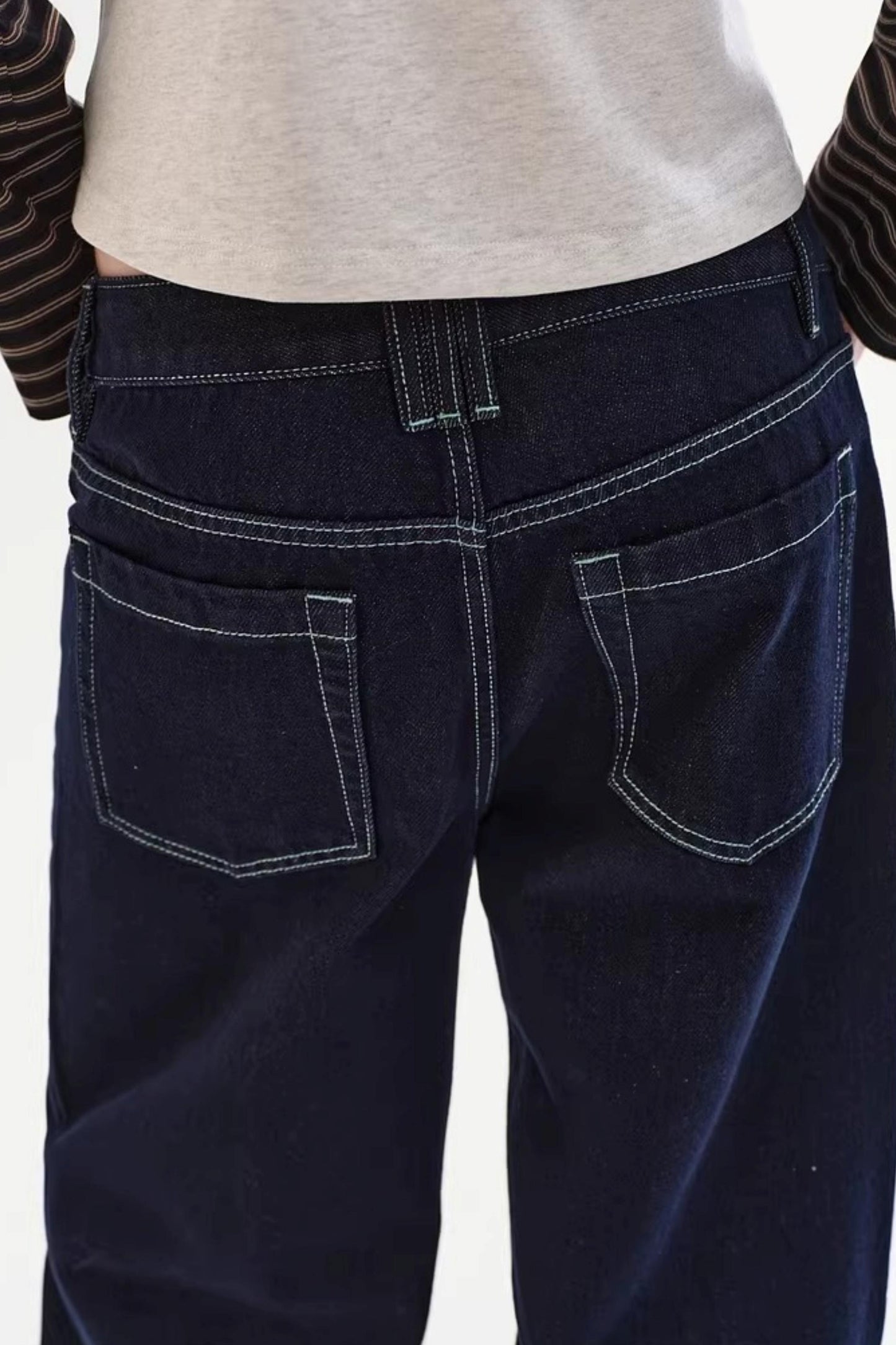 Mid-Waist Straight-Leg Jeans