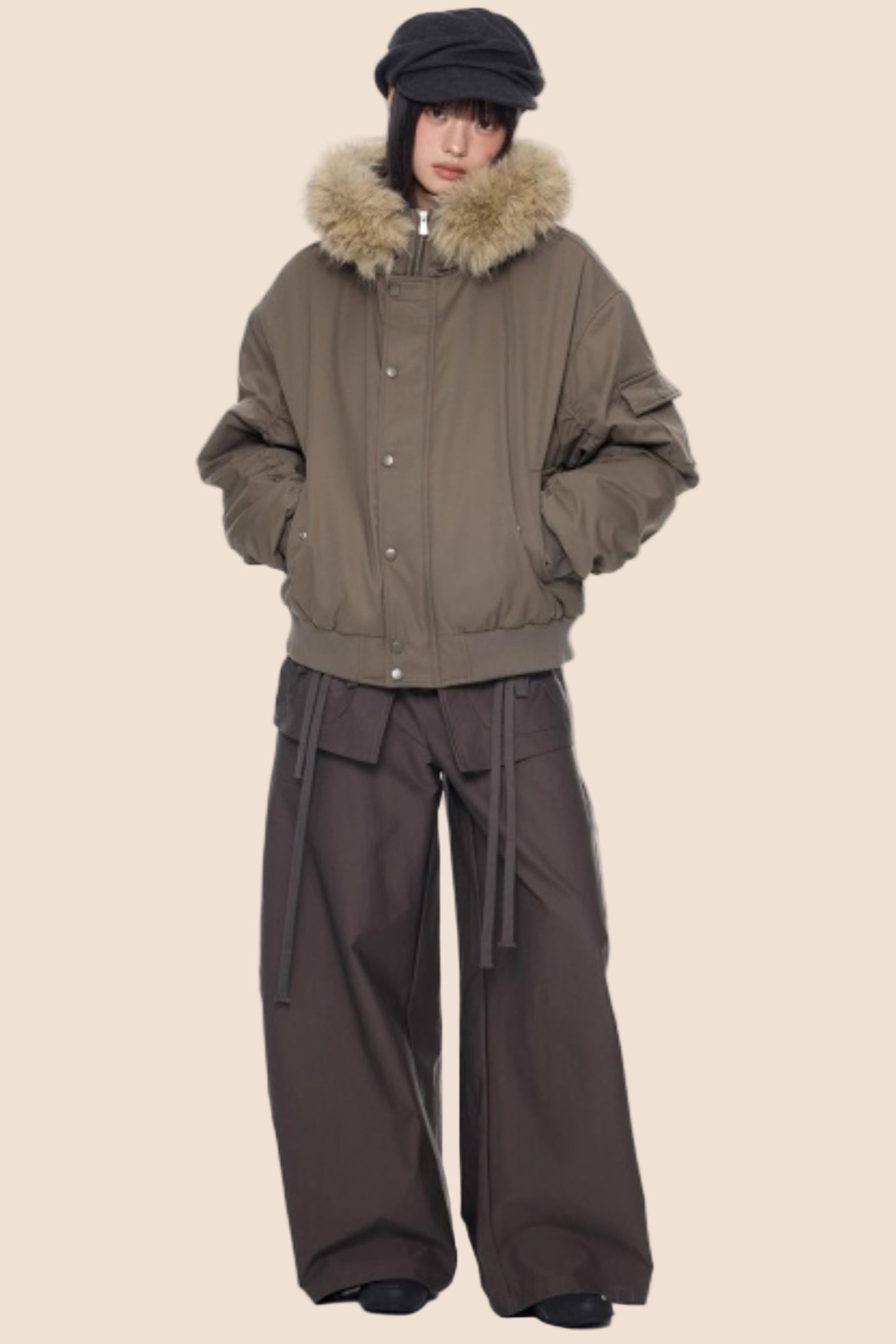 Fur Collar Hooded Cotton Jacket