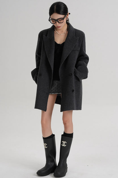 Medium-Length Temperament Wool Coat