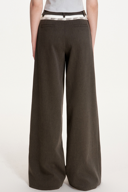 Lace Tencel Wool Pleated Pants