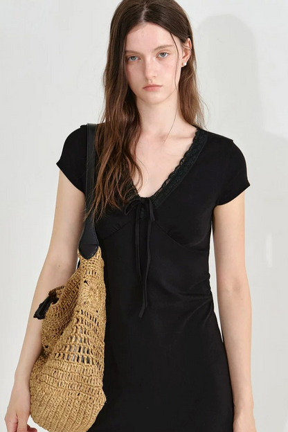 Black Lace A-Line Skirt