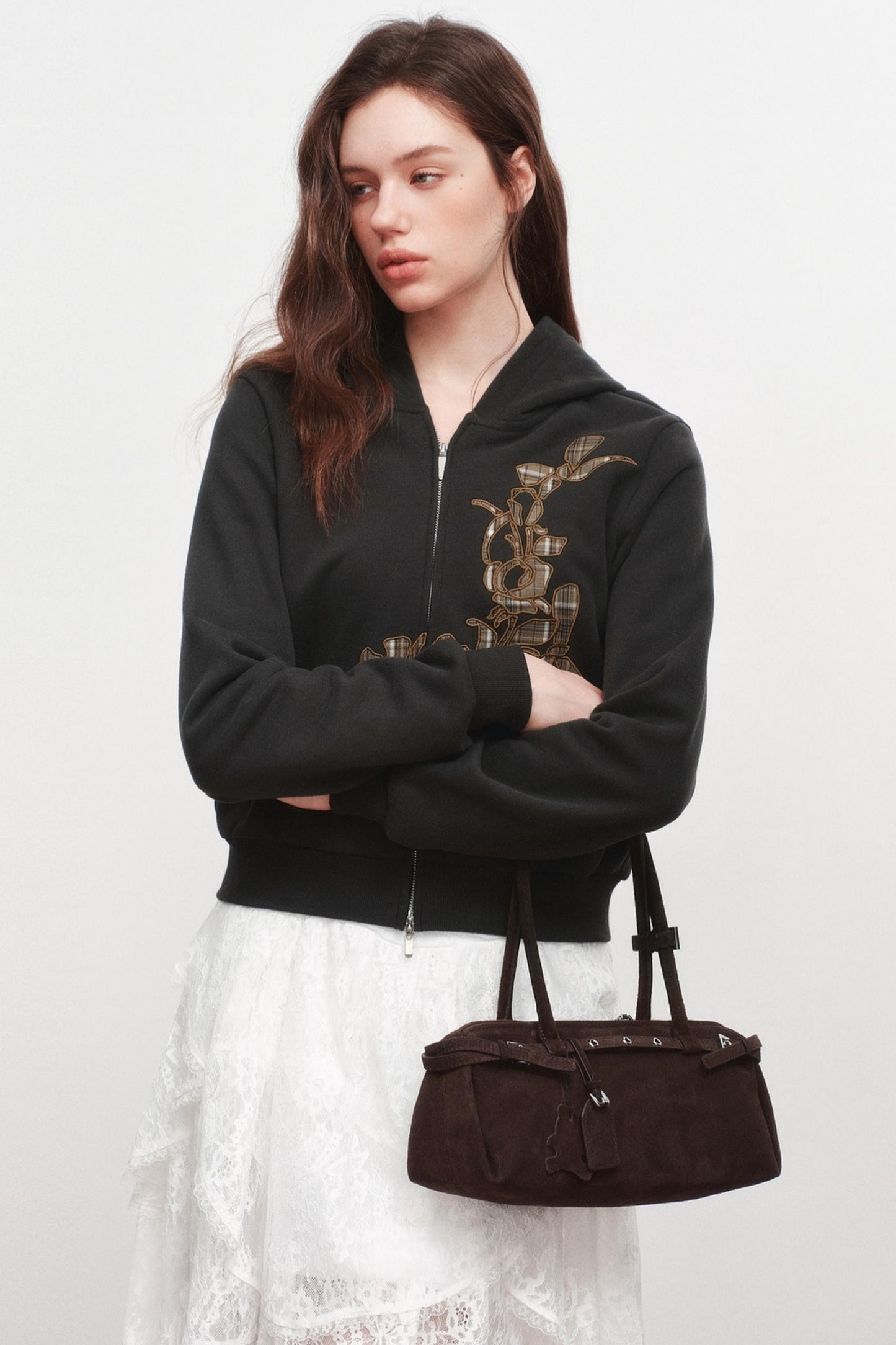 Rose Zipper Short Coat