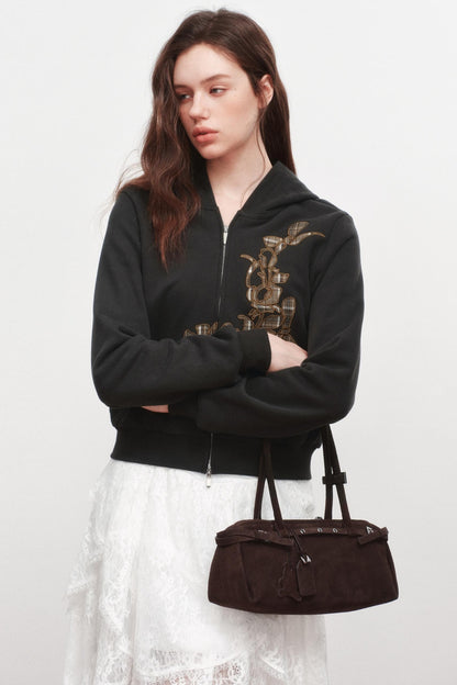 Rose Zipper Short Coat