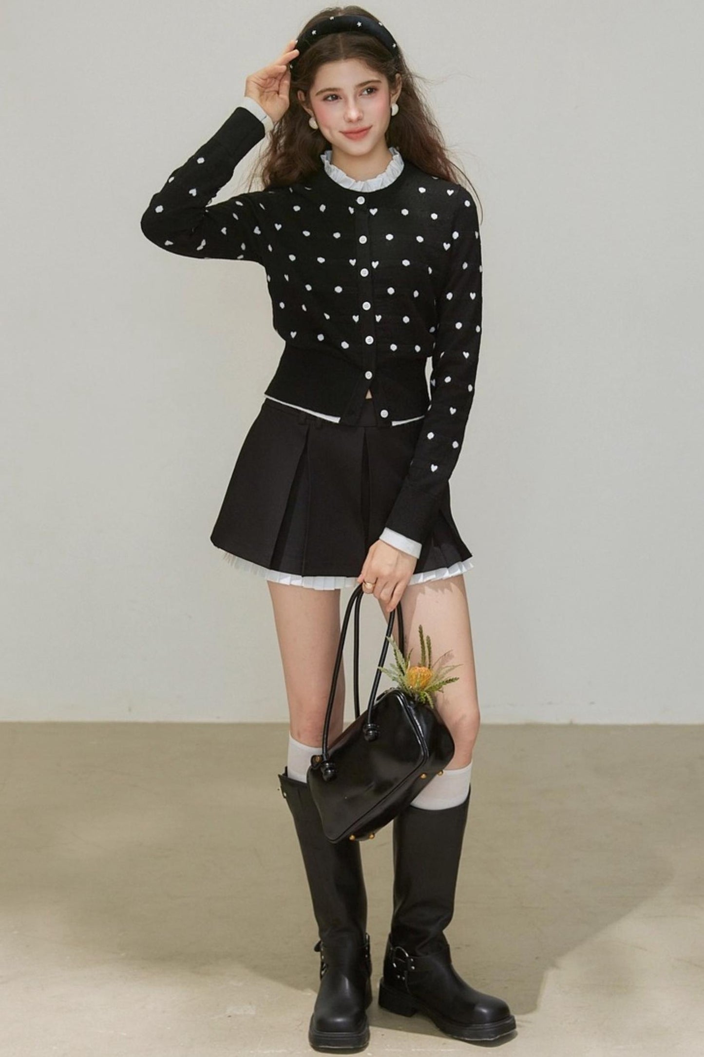 Knitted Polka Dot Cardigan