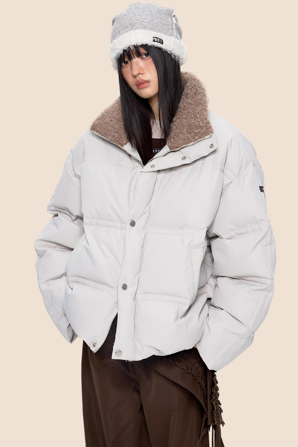Chaqueta de plumón blanca de invierno